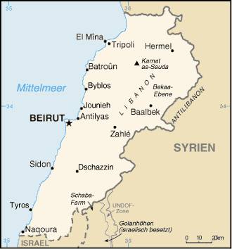 libanon karte deutsch libanon karte deutsch